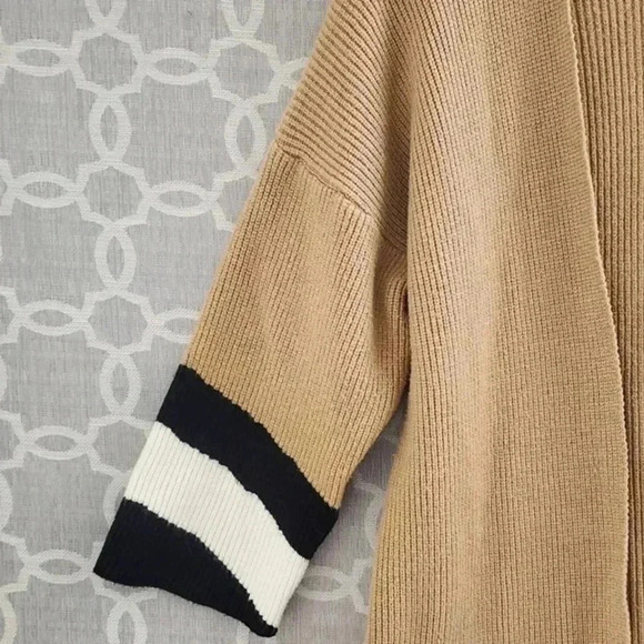Main Strip Stretched Open Front Sweater Cardigan‎ Women's S/ M - Picture 3 of 6